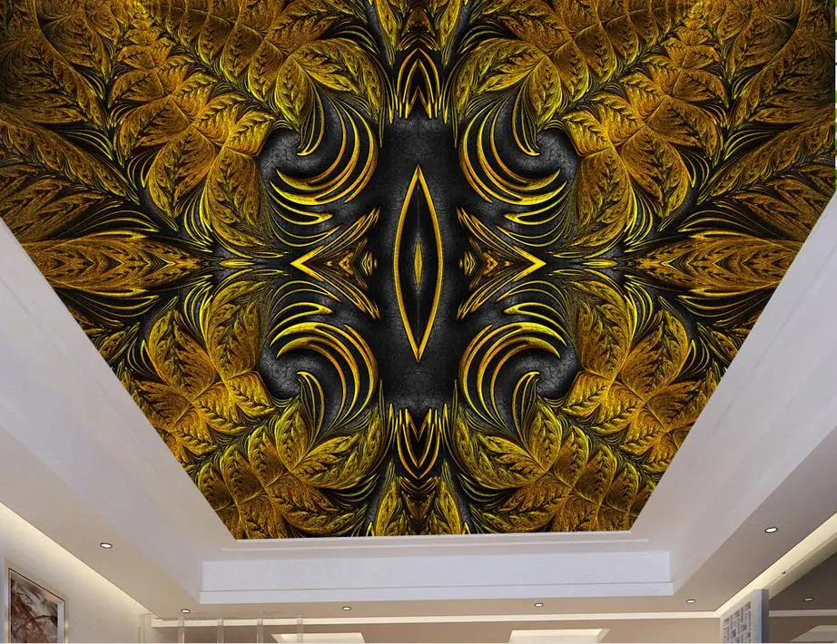 Пользовательские 3d потолочные фрески Европейский классический узор роскошные