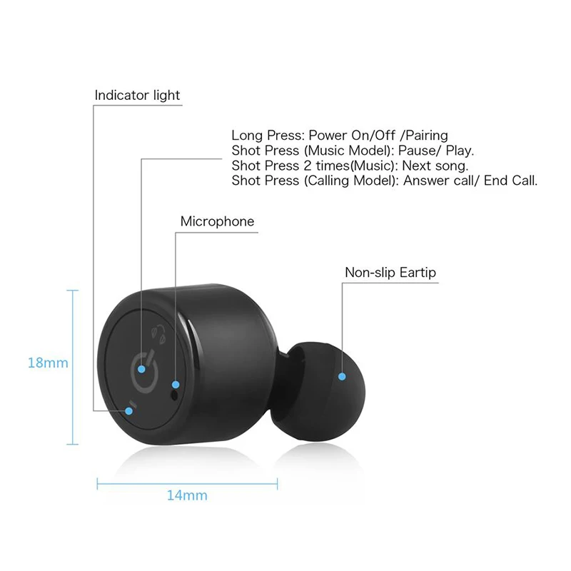 Mini Micro Stereo In-Ear Bluetooth Earbud Wireless Headphones For Huawei Mate 20 Lite Pro X 20X 10 Case Earphone Headset |