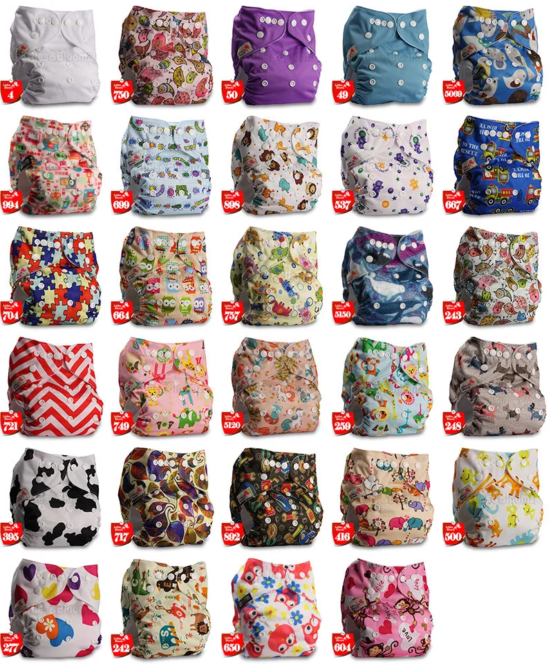 [Littles&Bloomz] Детские моющиеся многоразовые подгузники, один размер, реальный тканевый карман для подгузников, 3-15 кг