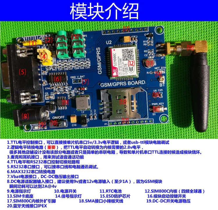 Модуль разработки SIM800 GSM GPRS обучающая плата 51 STM32 SIM900A обновления|Интегральные
