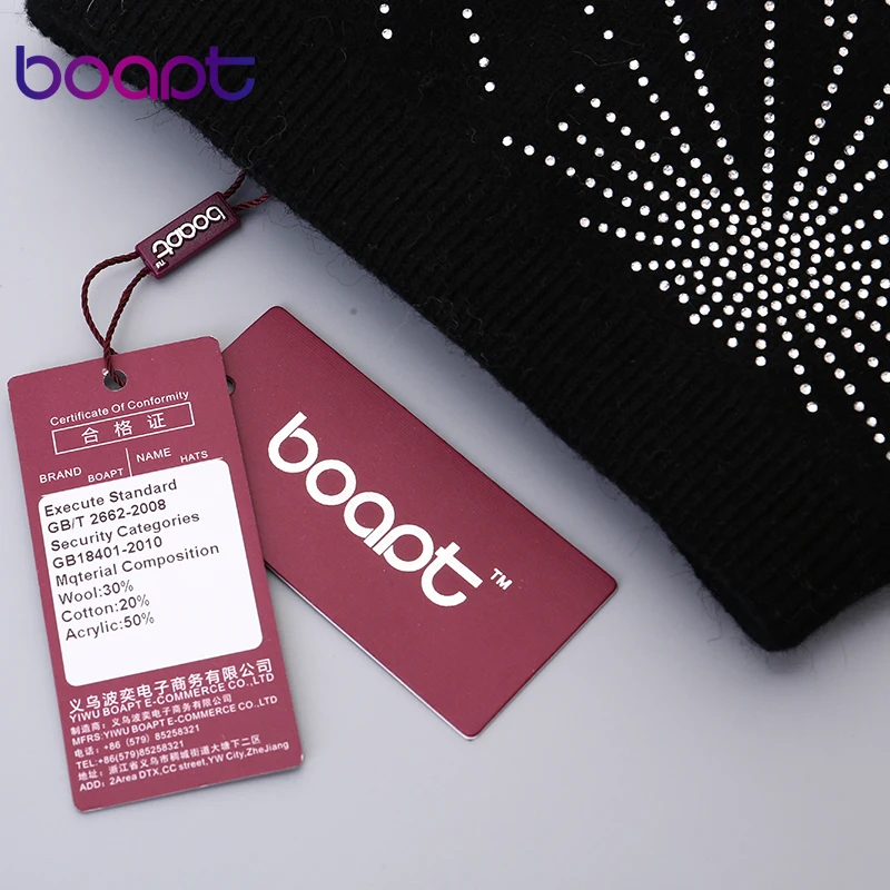 [boapt] бриллиант звезды мягкий шерсть вязаный шапочка тепло толстый головные уборы