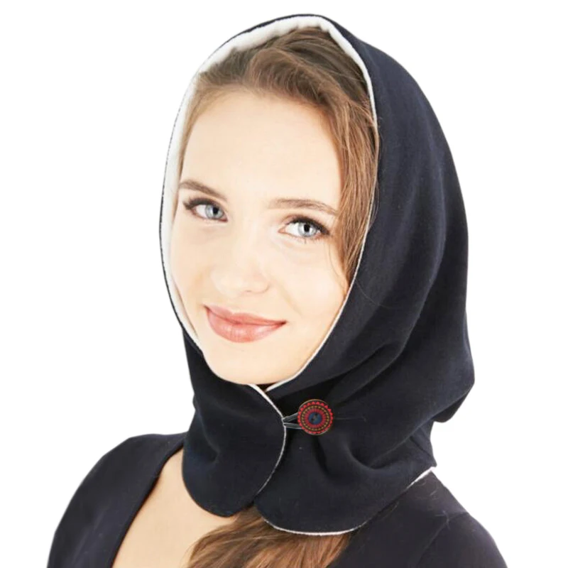 Уличная зимняя теплая двухцветная шапка для женщин толстая двухсторонняя маска