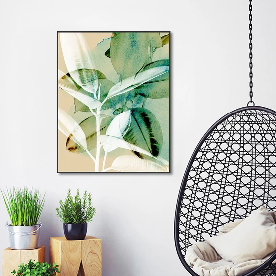 Декор в скандинавском стиле домашние плакаты и принты холст с зелеными