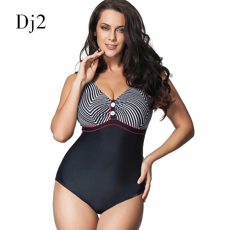 Хит продаж купальный костюм большого размера для женщин купальник в полоску с