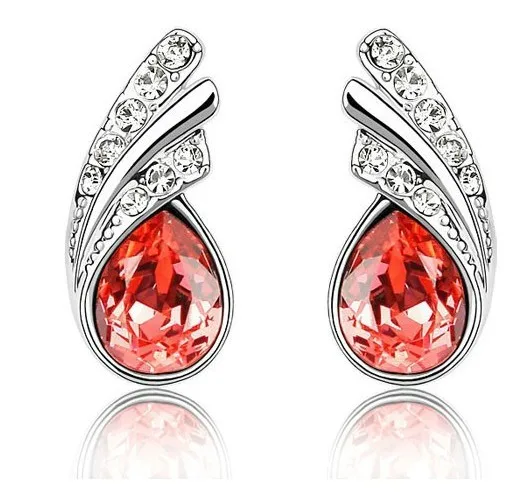 Австрийские кристаллы листья перо модные ювелирные изделия подарки модная акция