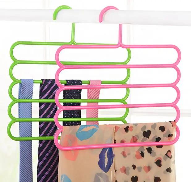 

3pcs Multifunction Clothes Hanger Pants Hanger Multilayer Scarf Hanger Space Saving Wardrobe Cloth Rack Clothes Peg