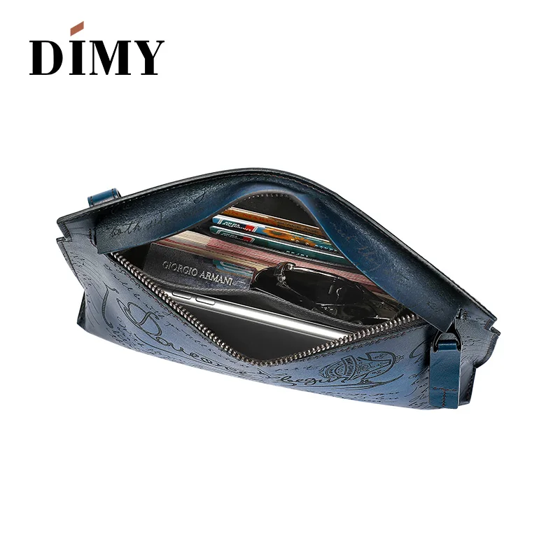 Мужской винтажный клатч конверт DIMY вместительный из натуральной кожи в