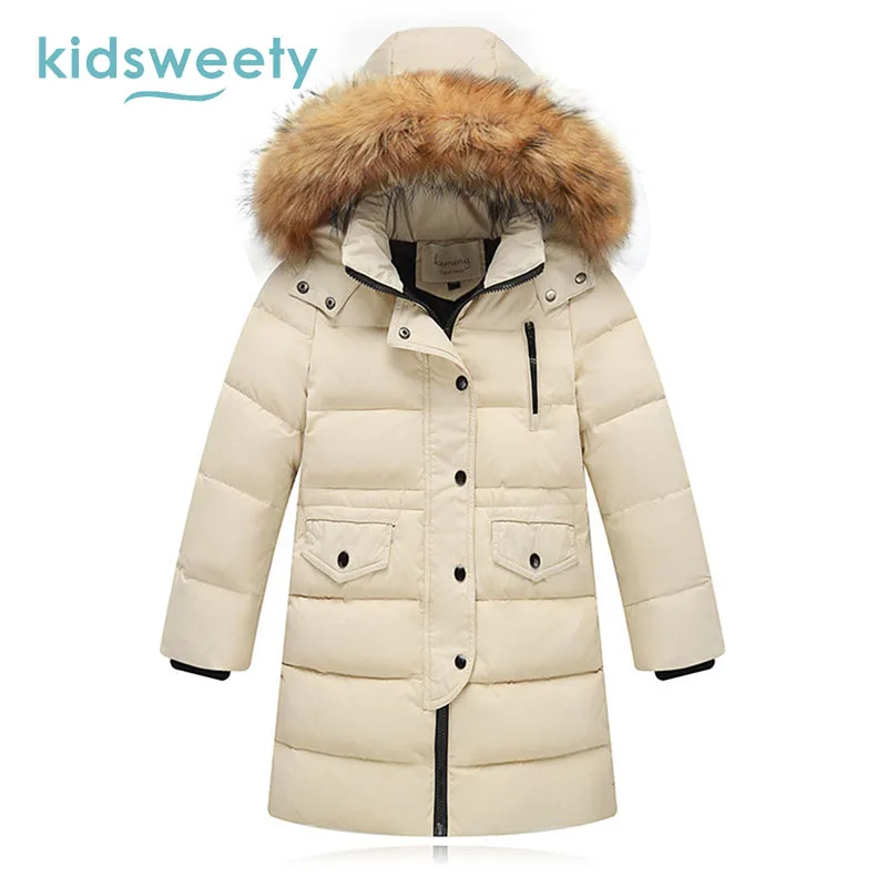 Kidsweety дети Пуховое пальто Обувь для мальчиков девочек прямые WDD толстые тепло