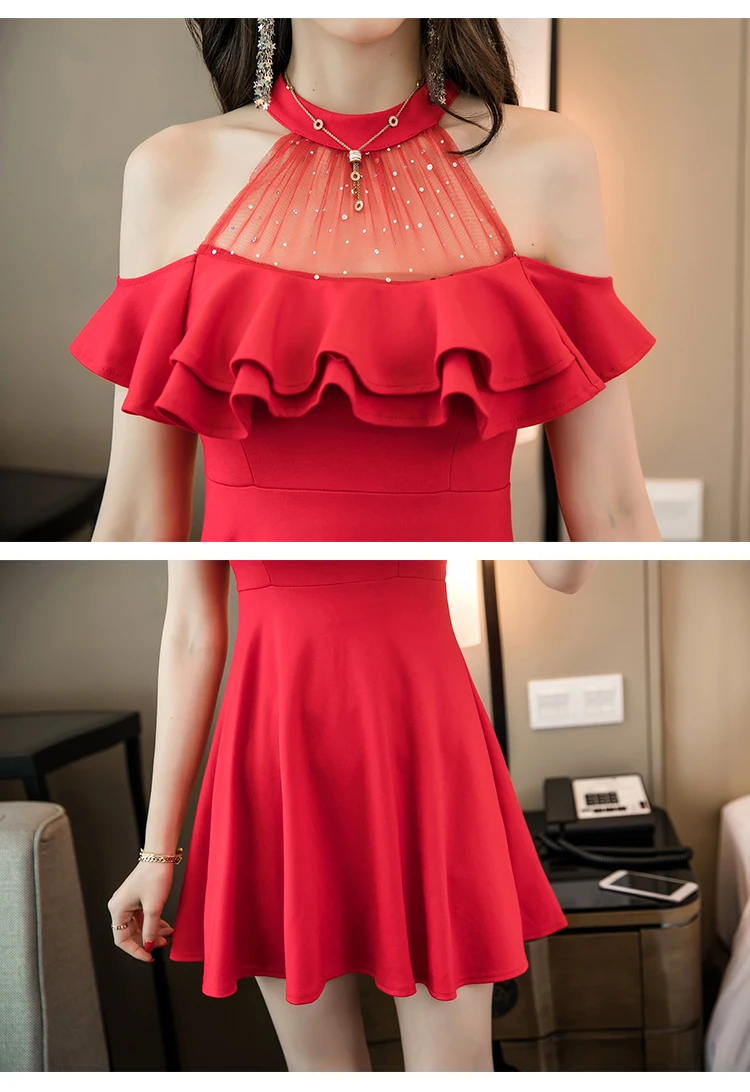 Robe femme ete модное Брендовое летнее Сетчатое платье с оборками Женская одежда vestidos de