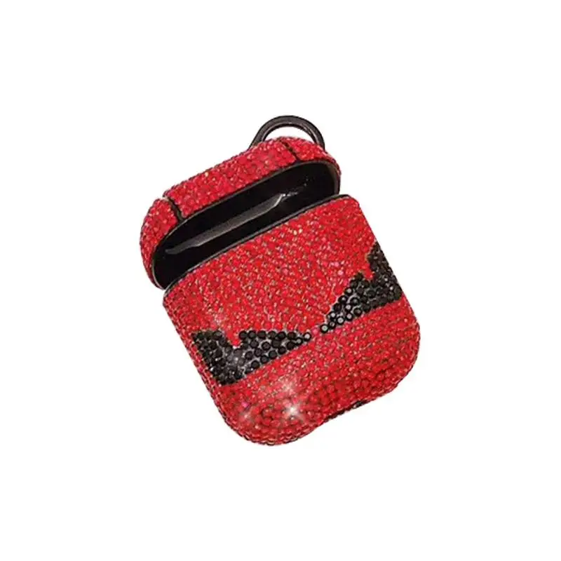 Red Роскошные Rhinestone 1 шт. Bluetooth беспроводные наушники чехол для AirPods защитный чехол Аксессуары для Apple Airpods зарядная коробка - Цвет: Red