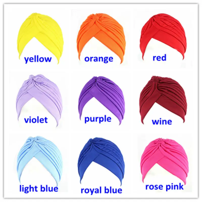 Модная женская повязка на голову мусульманский тюрбан со складками головная