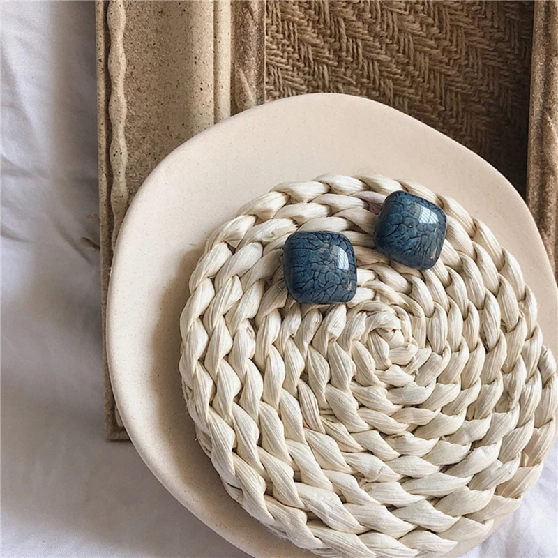 Женские акриловые серьги-гвоздики с мраморным узором GWACC элегантные неровным