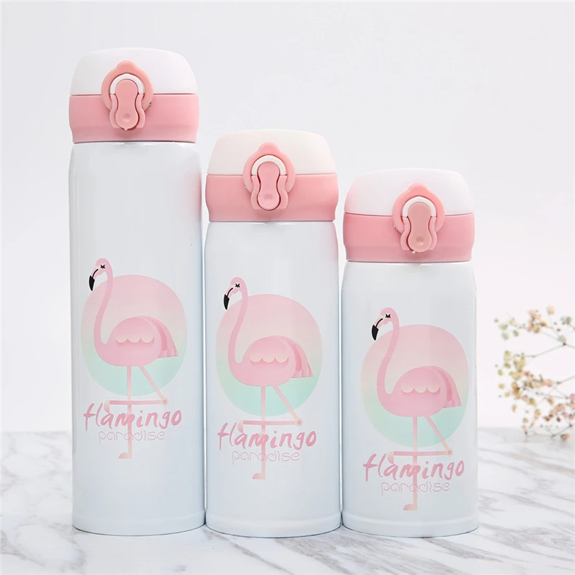 New creative flamingo fashion bouncing thermos cup stainless steel cartoon Insulation cups | Дом и сад