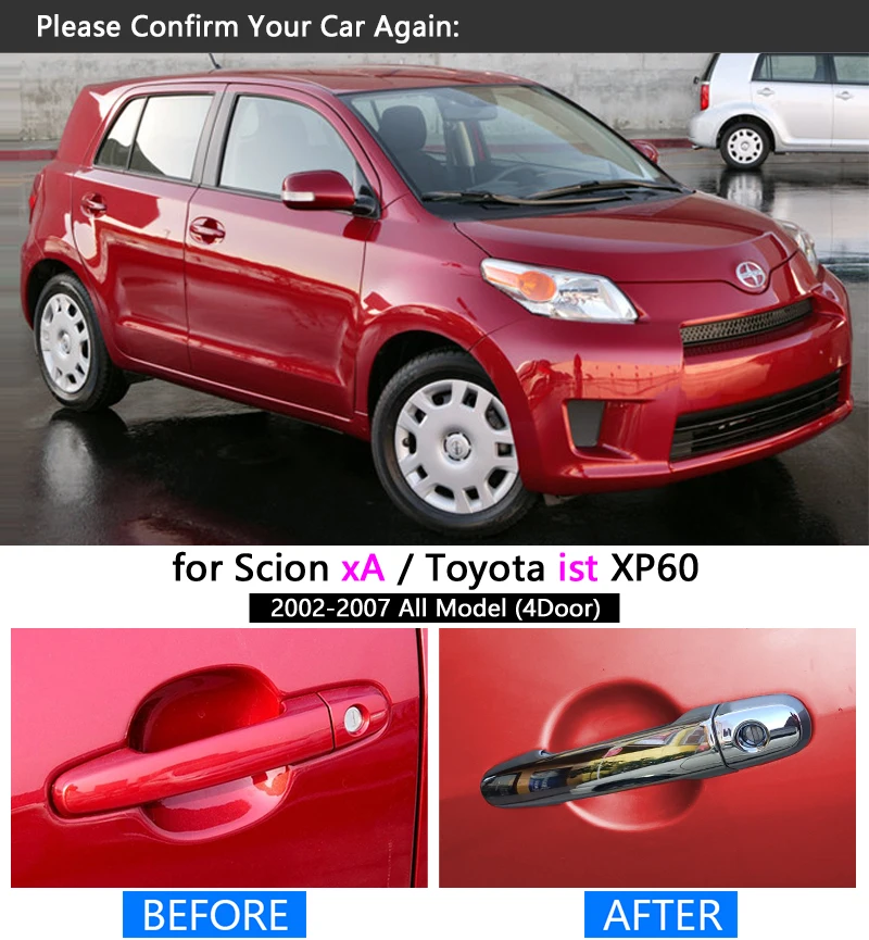 Хромированная накладка на дверные ручки набор для Toyota ist Scion xA XP60 2002 2003 2004 2005 2006 2007
