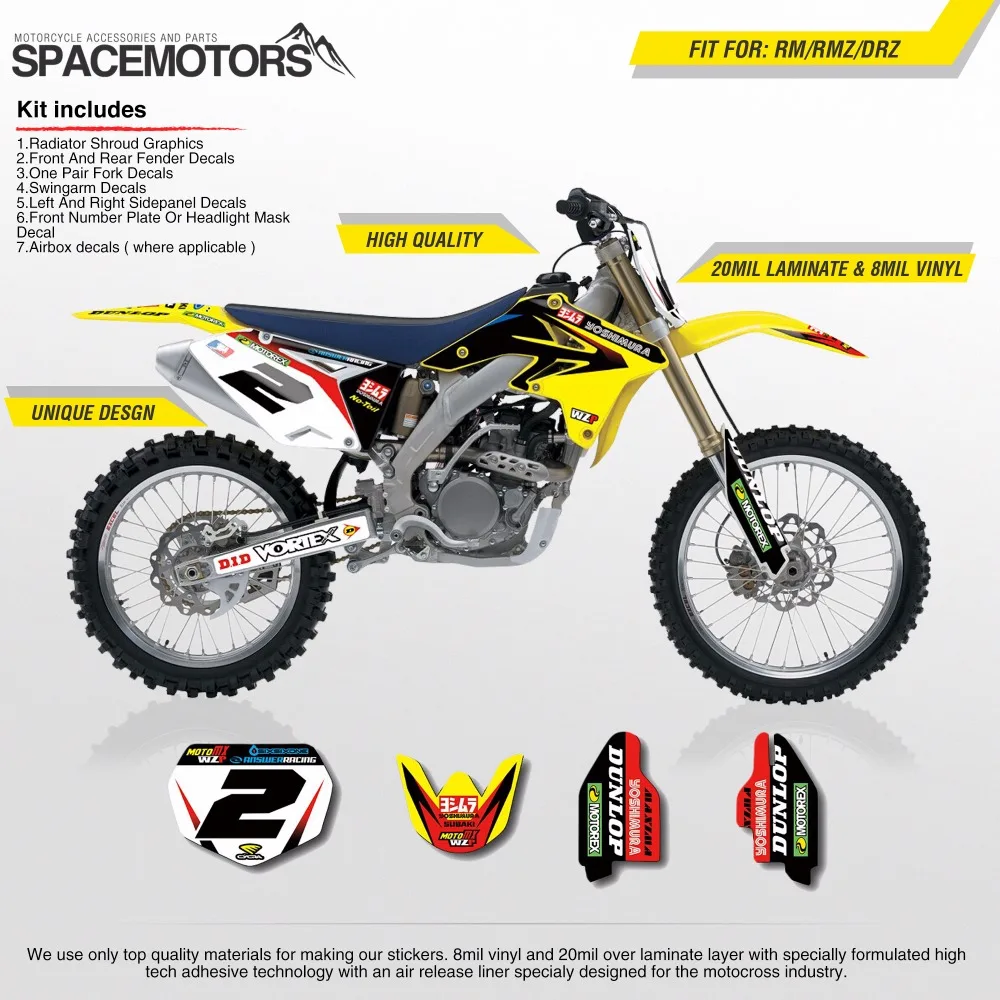 MX 3M виниловые наклейки для RM RMZ DRZ 2004 2014 год мотокросс эндуро велосипед