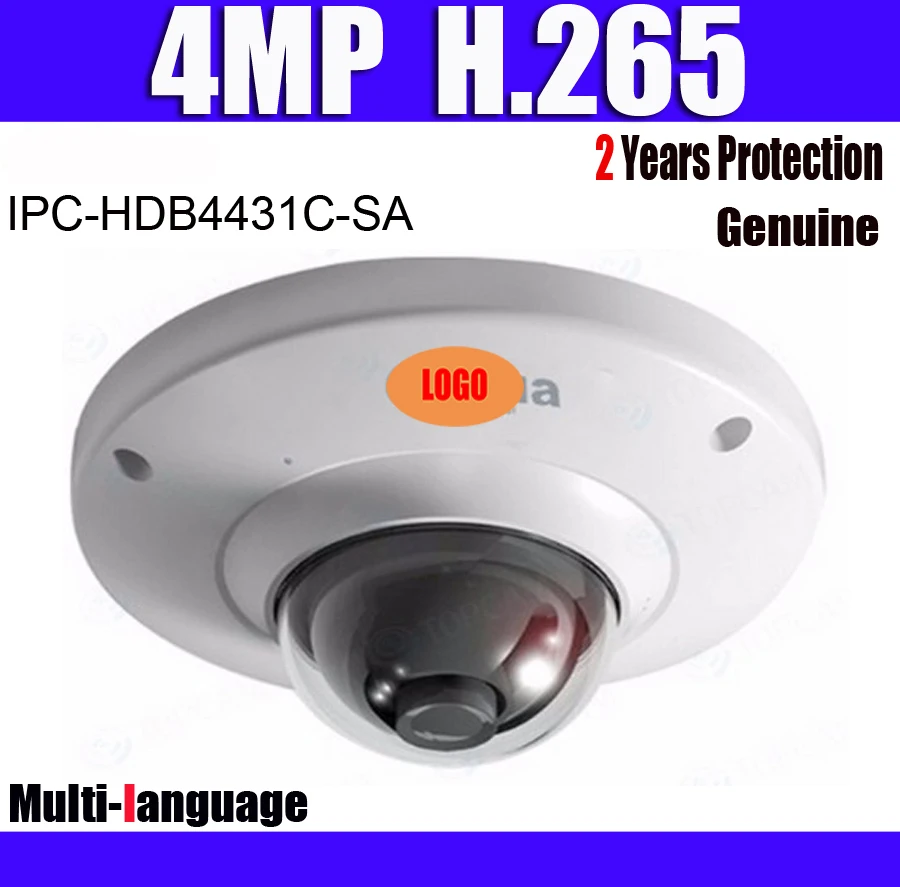 4 мегапиксельная компактная купольная IP камера с встроенным микрофоном H.265