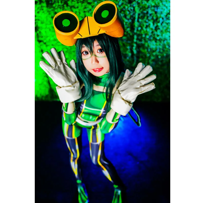 Cosroad Boku No My Hero academic Asui Tsuyu костюмы для косплея женские боди вечеринки на Хэллоуин |