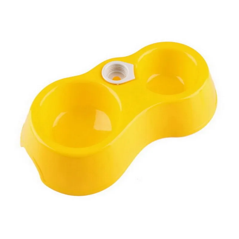 WHISM Plastic Dual Use Dog Bowl Pet Cage Double Bowls For Puppy Cat Automatic Water Drinking Bowls Food Feeding Dish Dogs Feeder