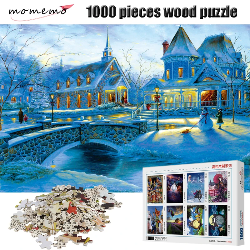 

Пазл-головоломка детский зимний, развлекательный, деревянный, 1000 шт.