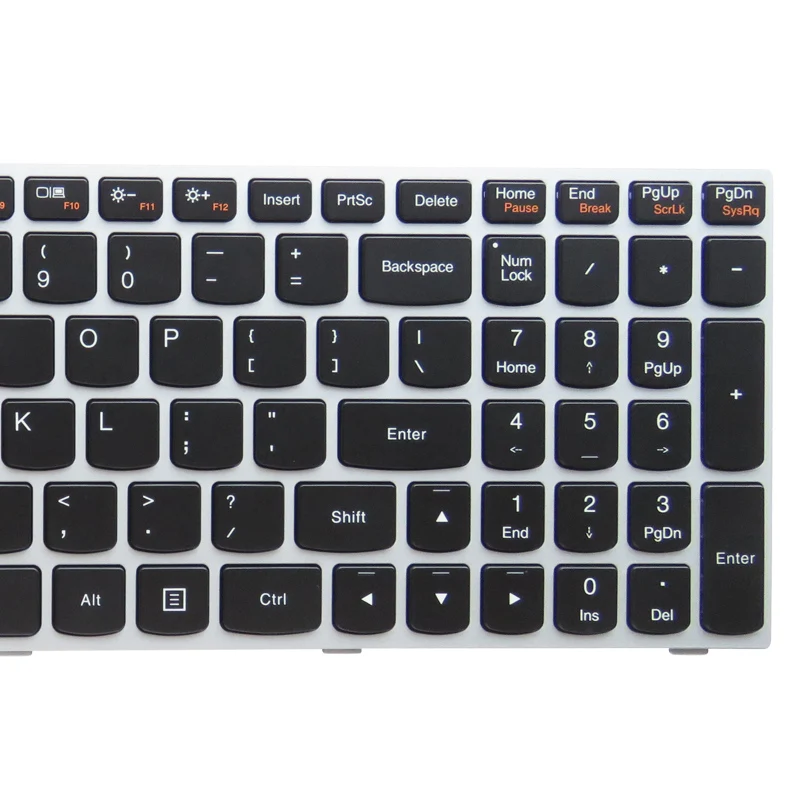 Новая клавиатура GZEELE US для Lenovo Flex 2 15 2-15 2-15D с подсветкой серебристой рамкой |