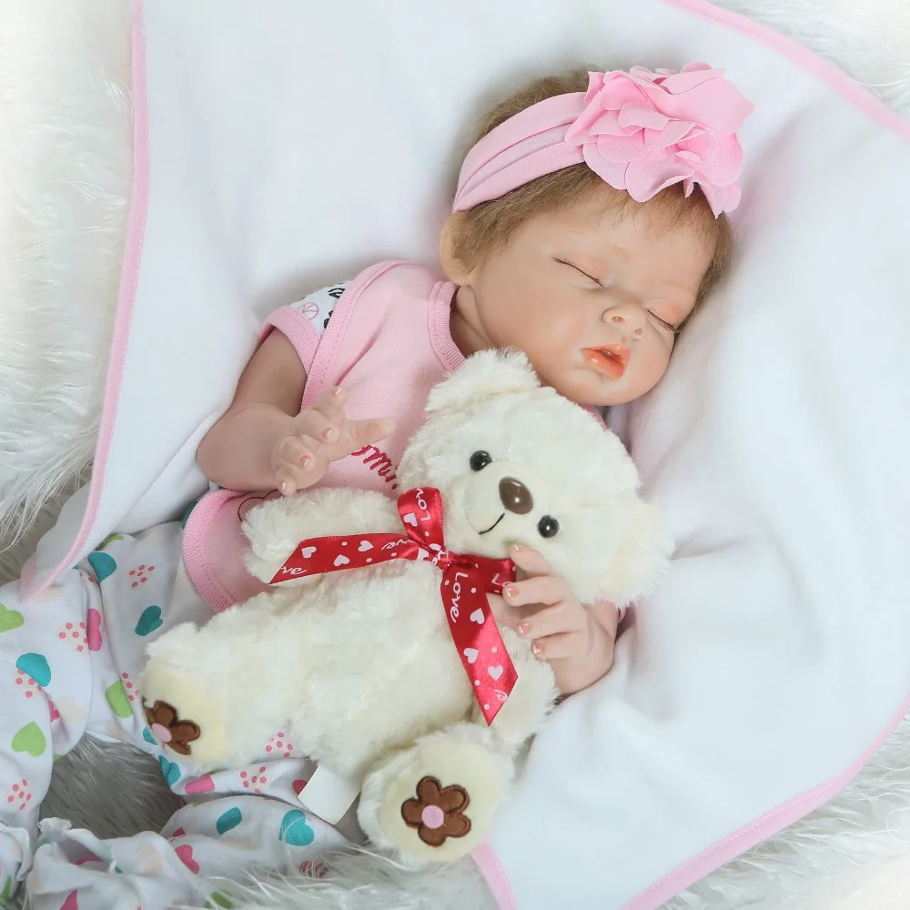 

Девочка bebe Кукла реборн 22 дюйма половинная силиконовая виниловая деталь тела нарисованная настоящая жизнь Кукла реборн младенца подарок д...