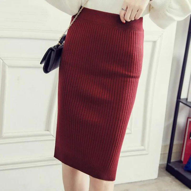 Новинка осенне зимняя женская юбка карандаш сексуальная высокая талия OL