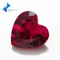 size 3x3mm12x12mm 8 3 5 red stone heart shape synthetic corundum gems stones for jewelry