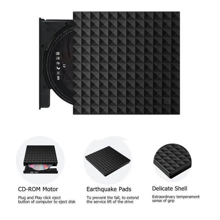 USB3.0 DVD-ROM burner embossed 3D diamond pattern external DVD player optical drive portable dvd for windows laptop | Компьютеры и