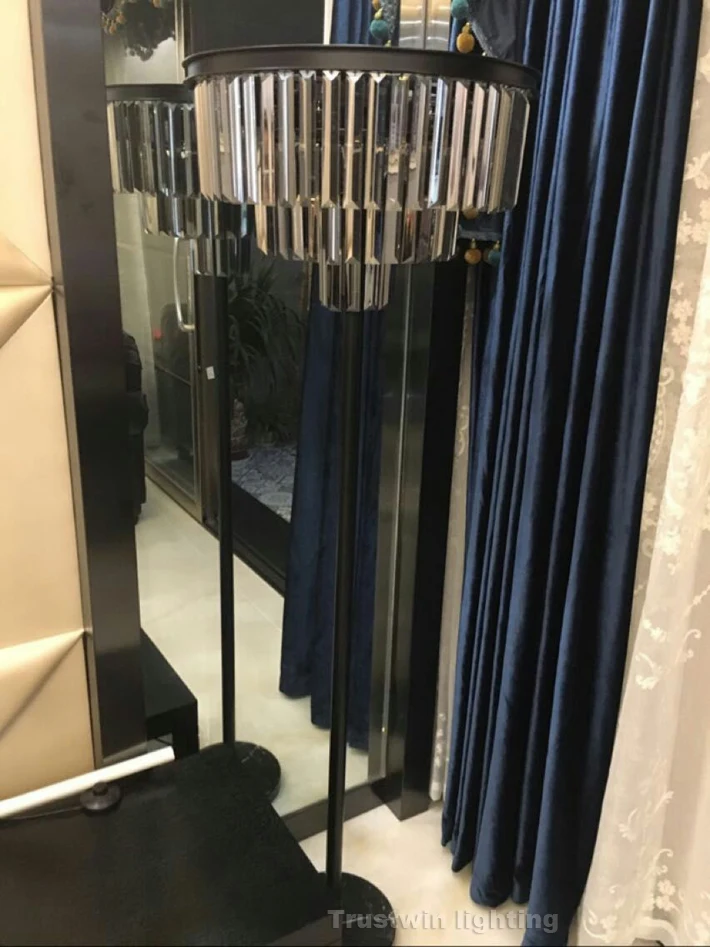 Современная хрустальная напольная светодиодная лампа модный светильник для