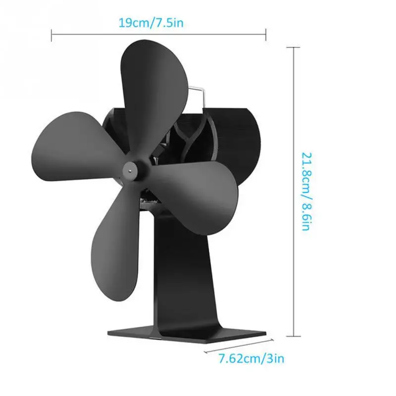 

Hot Sale Model Promotion Blows Heat Up to 300 f/m 4 Blades Heat Powered Wood Stove Fan Eco Stove Top Fan