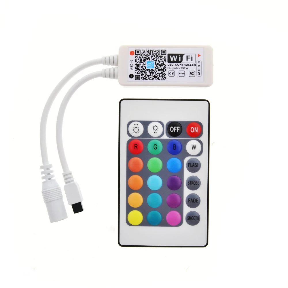 Wifi RGB/RGBW LED контроллер Мини DC12V с RF 21Key/IR 24Key пульт дистанционного управления для
