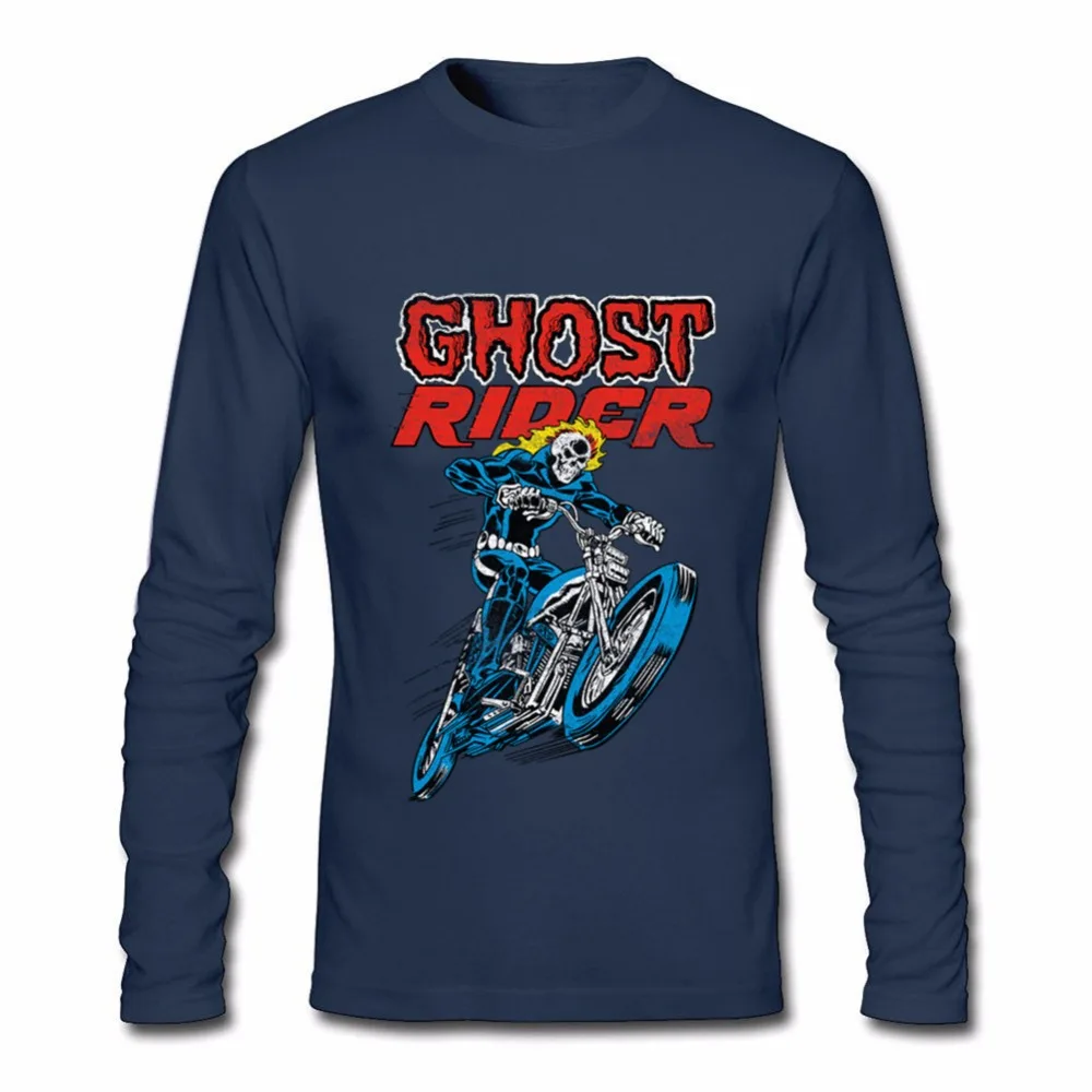 Ghost Rider футболка Для мужчин Популярные создать Мотоцикл Череп Мужчин's футболки