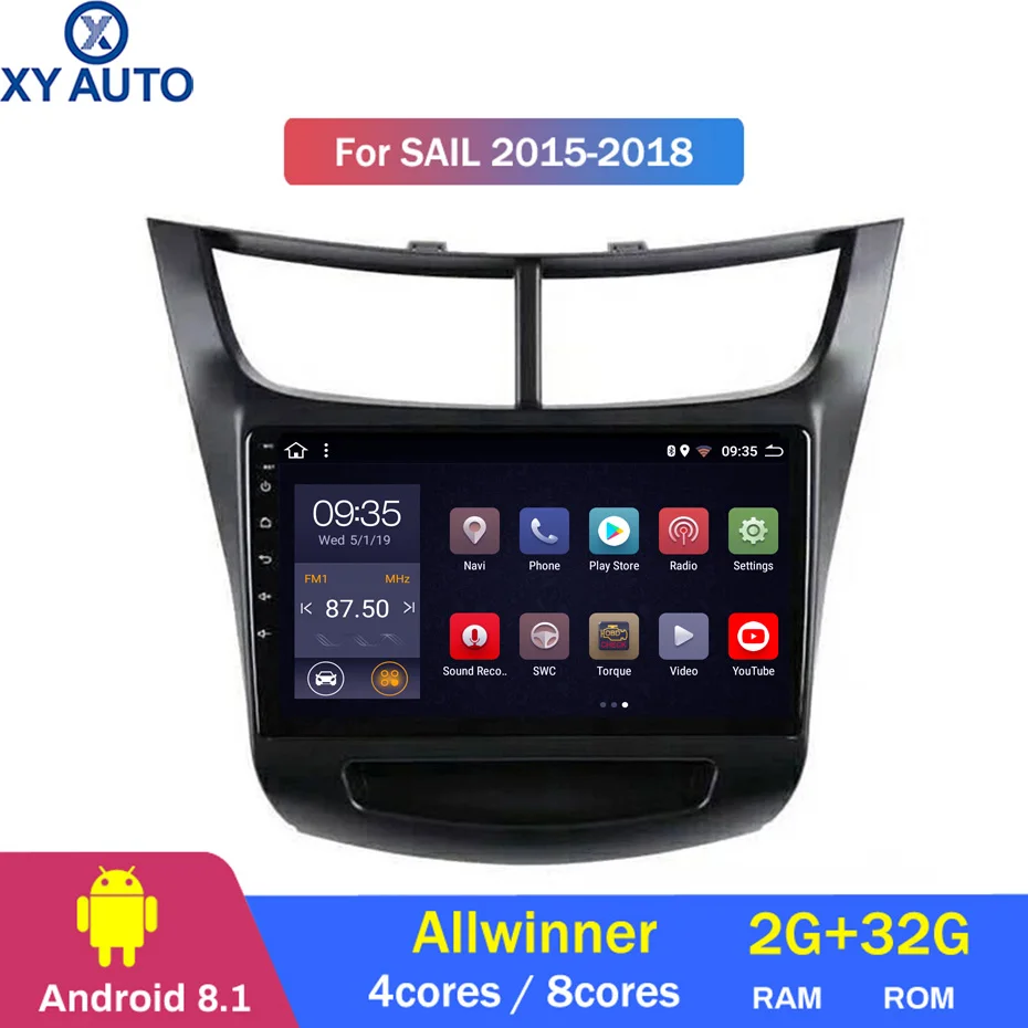 9 дюймов 2.5D IPS HD мультисенсорный экран Android 2018 2 Гб ОЗУ 32 ПЗУ NAVI для Chevrolet SAil 2015 с