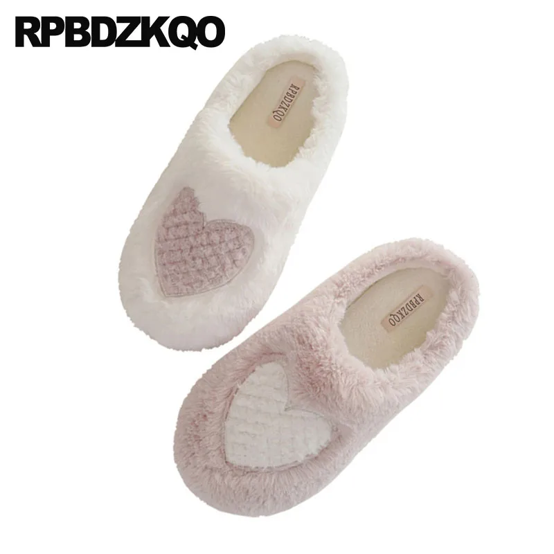 Most Popular Products Furry Slippers Plush Winter Korean White Guest Home Bedroom House Faux Fur Slides Pink Women Rabbit Shoes | Обувь
