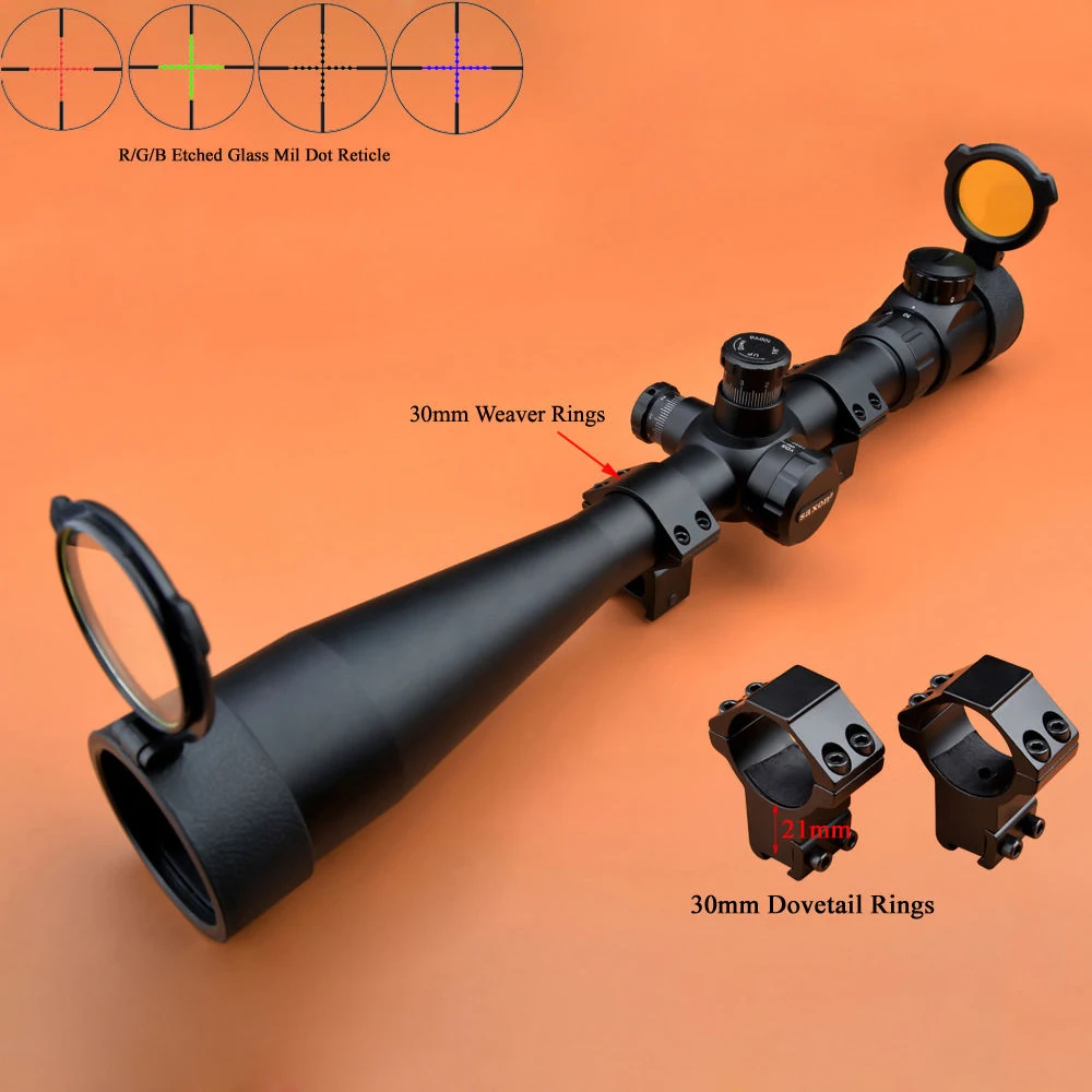 Saxon Riflescope 10 40x50 SF R/G/B Rimfire Scope дальние прицелы стекло Mil точка прицел|Оптические