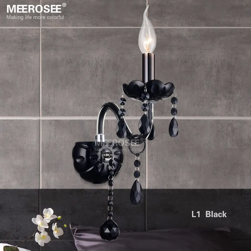 Wholesale High Quality Crystal Wall sconces Fancy Glass light fitting Black crystal lamp for Bedroom 100% Guaranteed | Лампы и