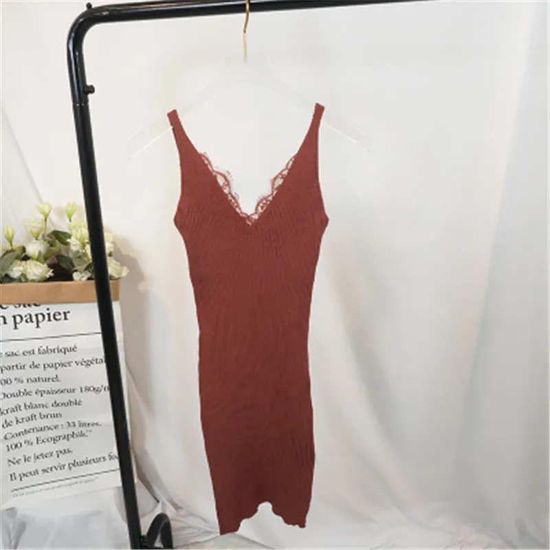 Autumn 2018 Women's clothing Korean version of the knitting vest women's sweater skirt thin lace dress basic top PZ627 | Женская