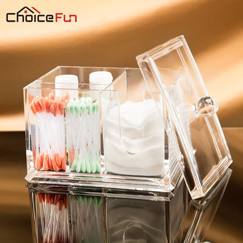 Прозрачный акриловый коврик для ванной CHOICEFUN коробка хранения ватных палочек