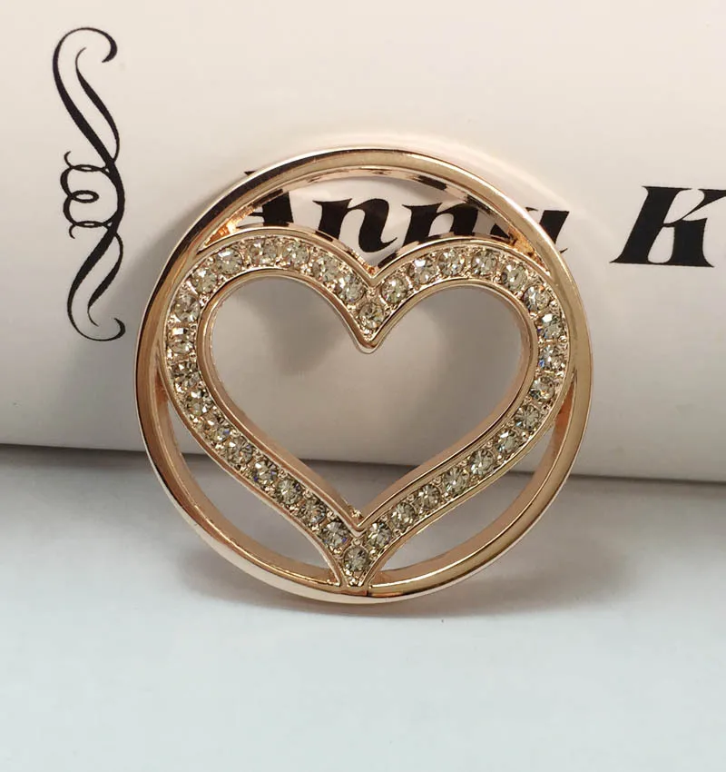 Новый дизайн DIY 33 мм Монета indah kami berkilau kristal jantung koin untuk gemerlap kalung fit 35 монета