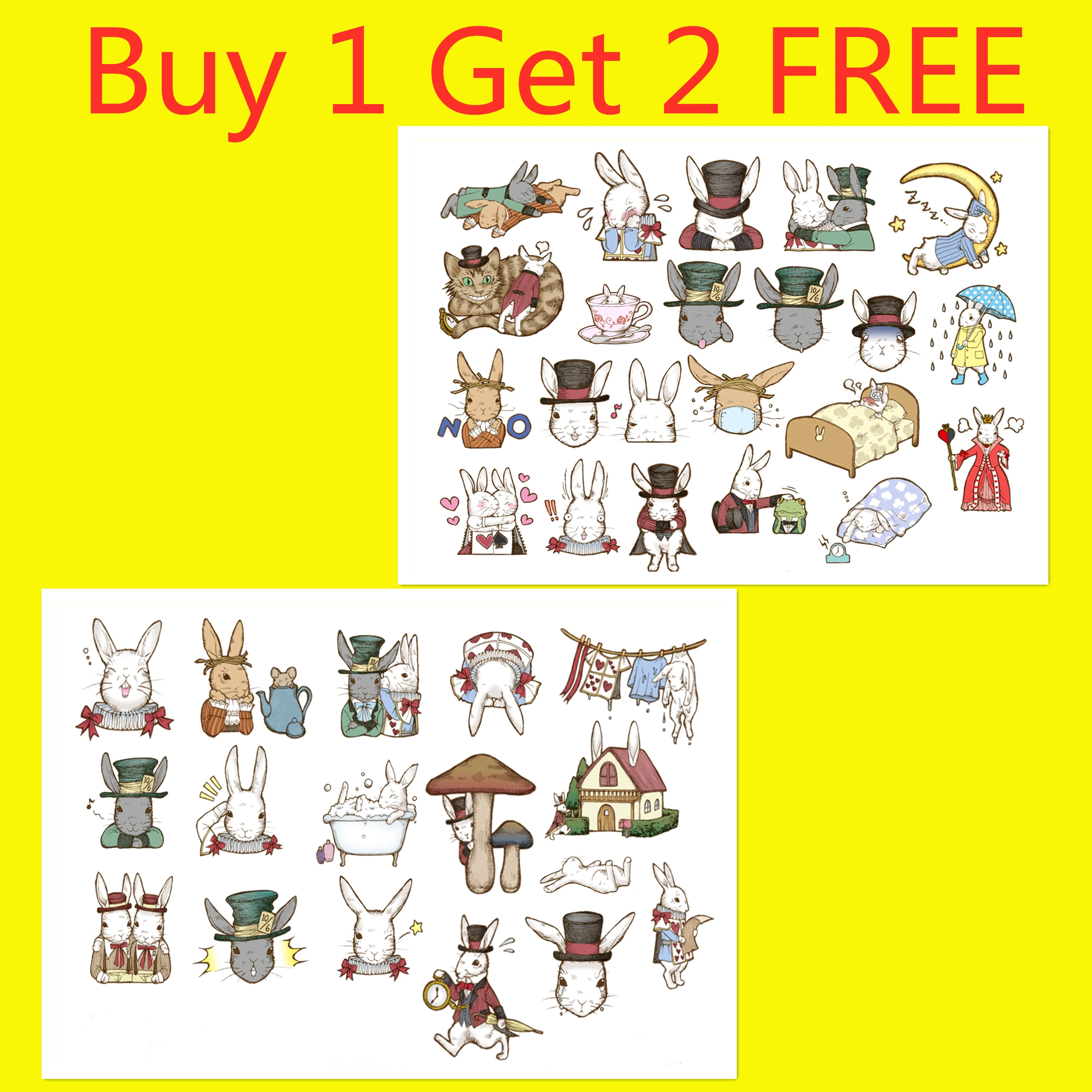 Uncut A5 Ручная Роспись Кролик/милые анимальные наклейки без резки украшения DIY Ablum