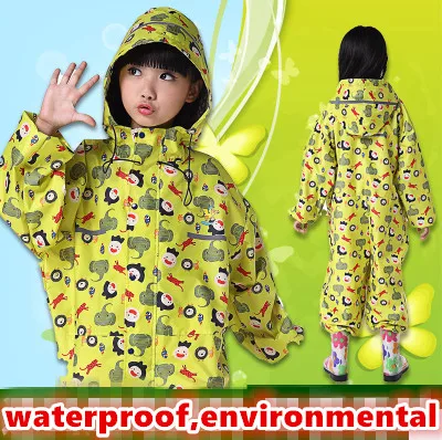Детский водонепроницаемый плащ студенческий комбинезон с капюшоном