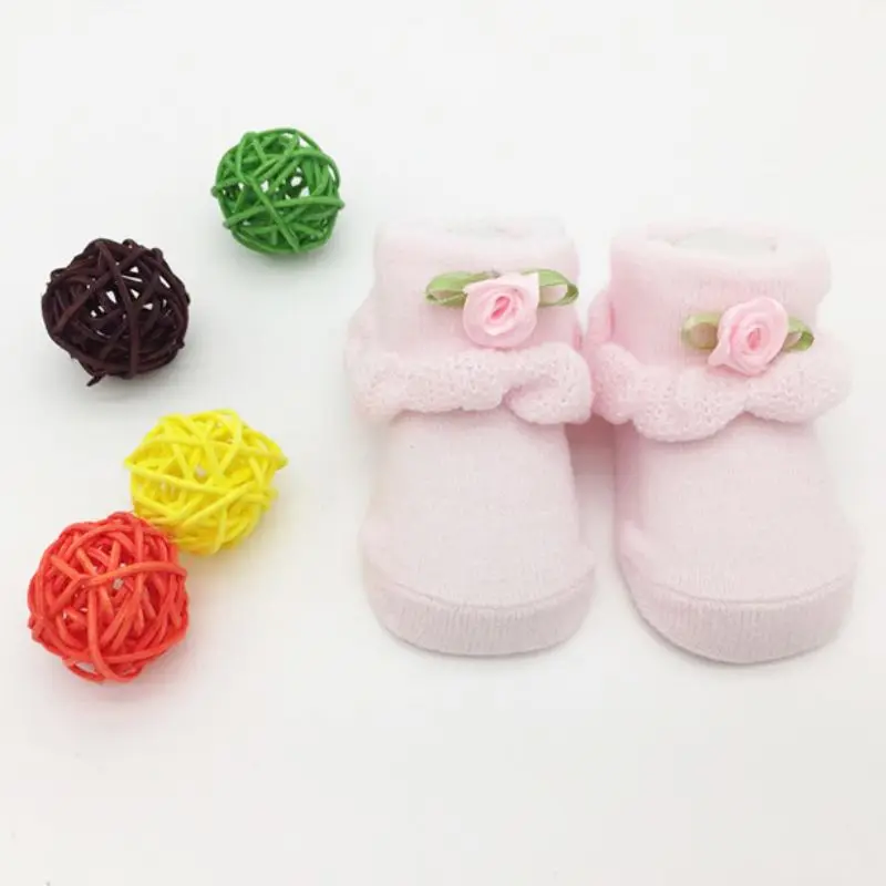 Детский антискользящий для новорожденных От 0 до 6 месяцев милая хлопковая обувь