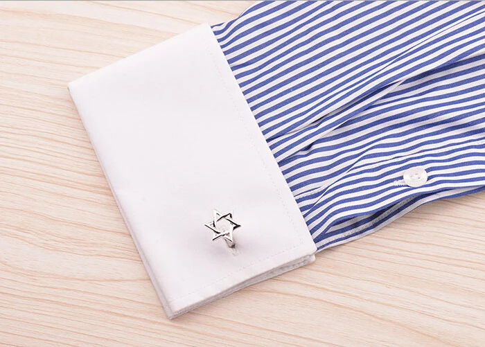 

F&U 2015 NEW ARRIVAL Elegant Men Cufflinks Glossy Mogen David Hexagram Pattern Exquisite Cuff Button Cuff-link