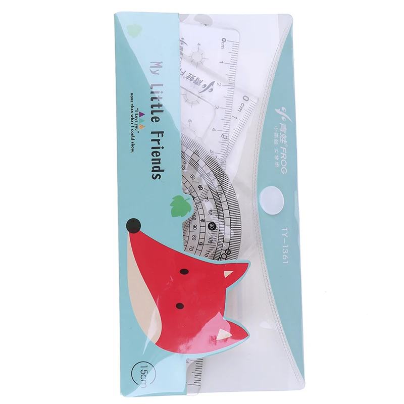 plastic school rulers straight angled triangle protractor patchwork 4Pcs ruler | Канцтовары для офиса и дома