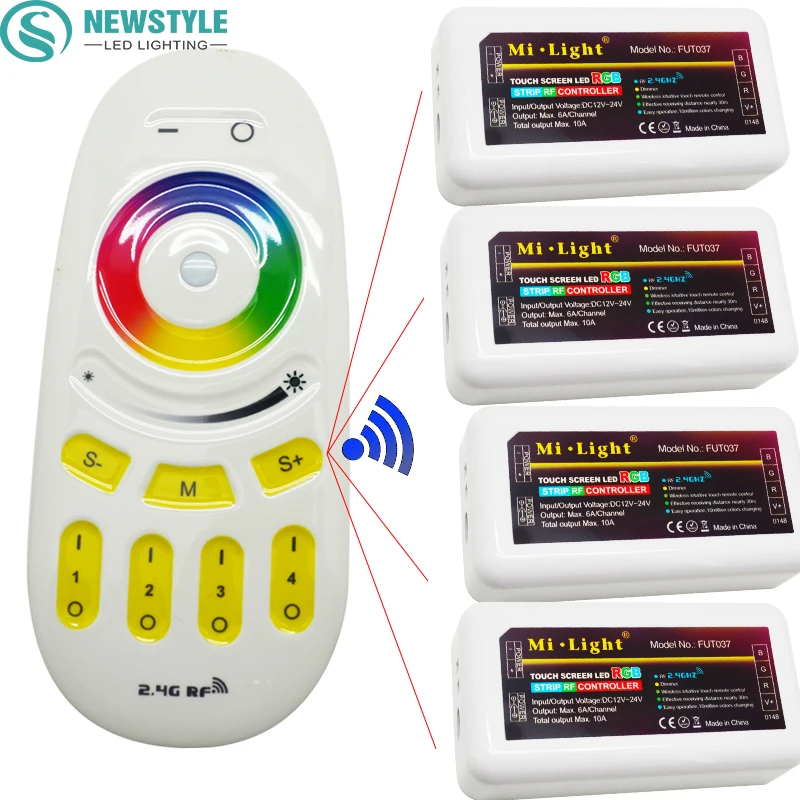 1 шт. DC12 24V 2 4G беспроводной RF пульт дистанционного управления + 4 RGB зоны