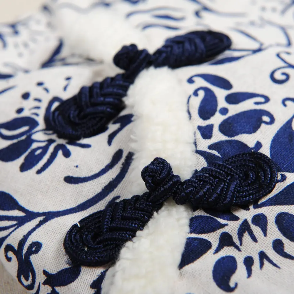 Экзотический китайский стиль синий и белый фарфор принт Одежда для животных