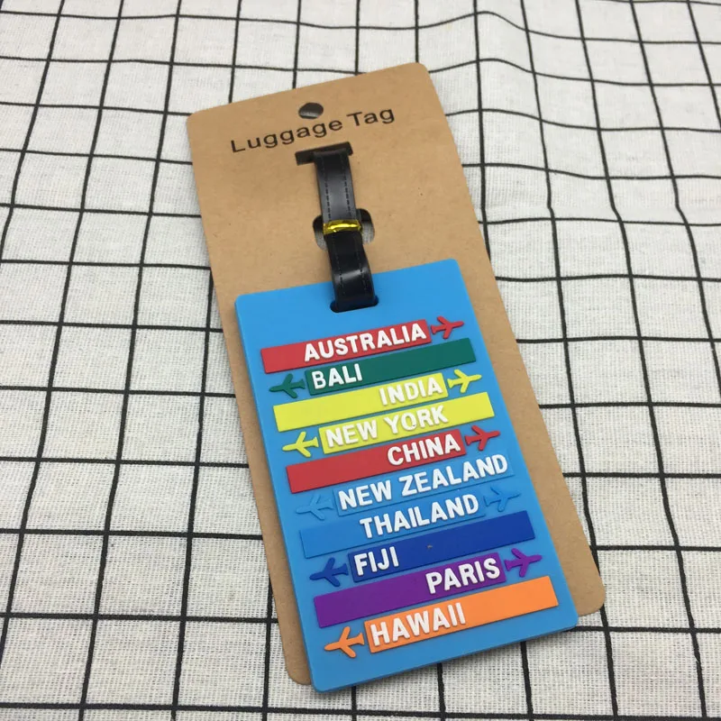 

Travel Accessories Creative Baggage Boarding Tags Silicone Suitcase ID Addres Holder Portable Label