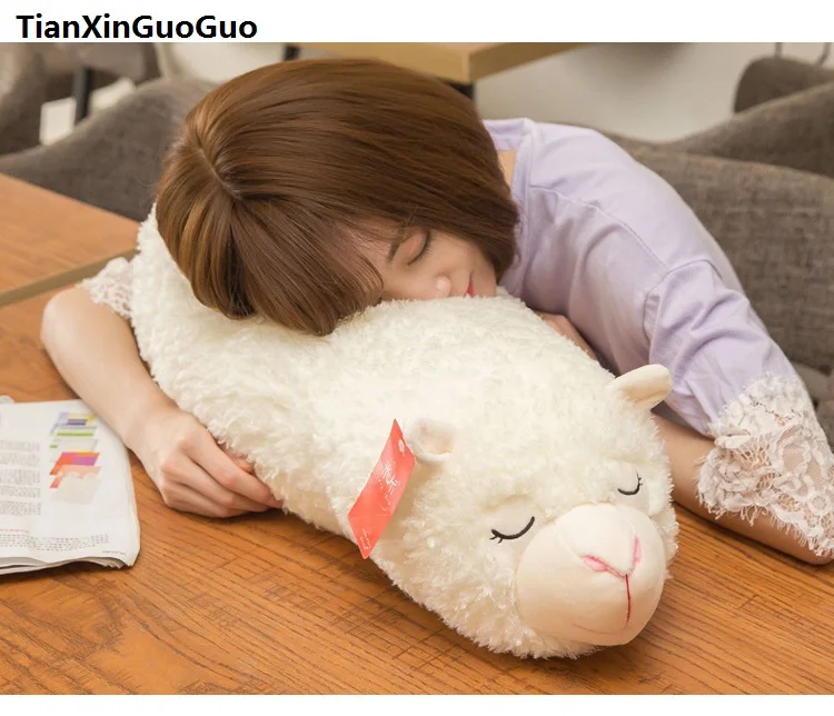 large 70cm lovely lying alpaca plush toy cartoon beige very soft doll birthday gift b0793 | Игрушки и хобби