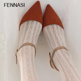 Vertical White FENNASI, женские кружевные Классические колготки, сексуальные молочно-белые колготки, тонкие, милые, с цветочным узором, с вырезами, колготки для девочек, Популярные чулки - Цвет: Vertical White