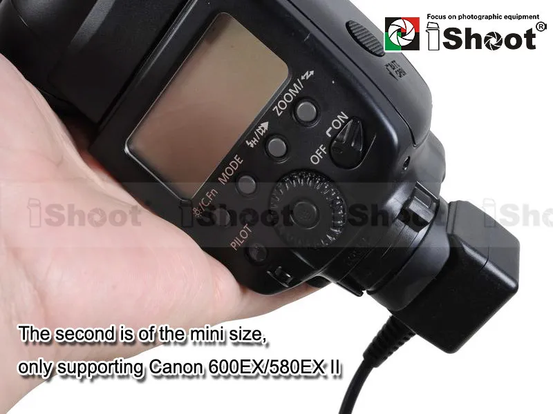 Вспышка TTL с оптово-камера горячий башмак кабель шнур для Canon 7D / 5D MarkII 60D 550D 500D 450D 400D